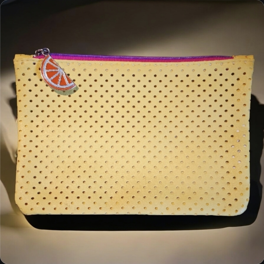 IPSY June 2022 Glam Bag Lemon Yellow Perforated Popstyle Pouch NWOT